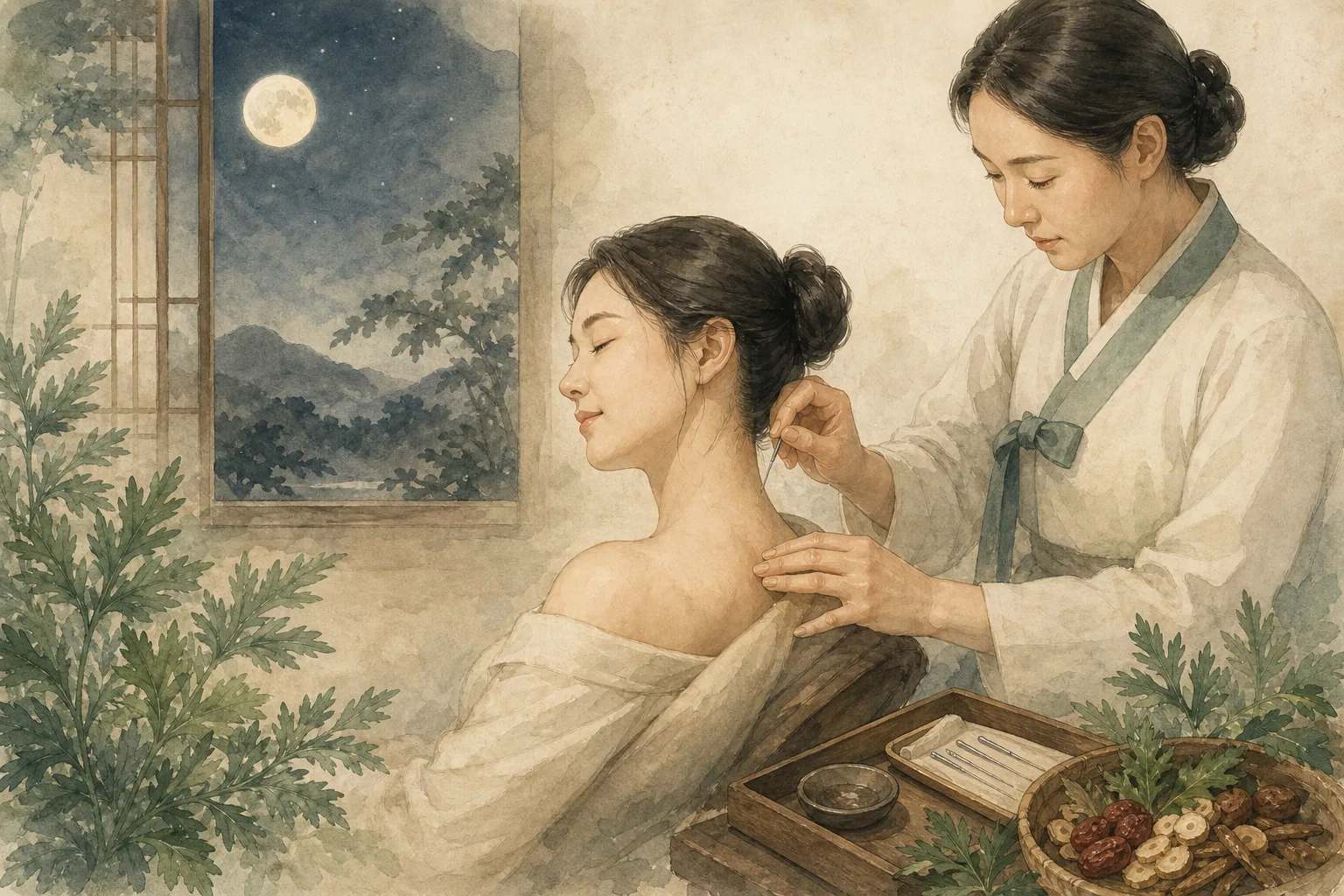 누워도 잠이 안 오는 밤, 어깨와 머리의 혈자리를 풀어보세요 — 낙성대 한의원 불면증 이야기