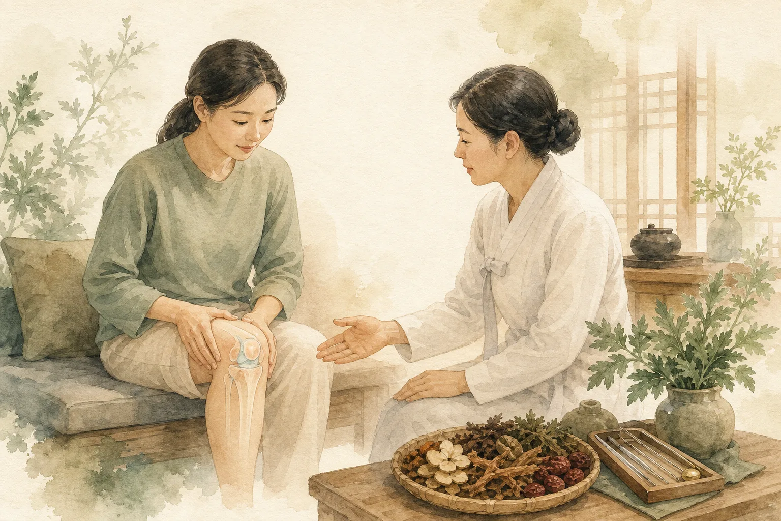무릎 앞이 아프고 소리가 난다면? 슬개골 연골연화증 — 낙성대 한의원